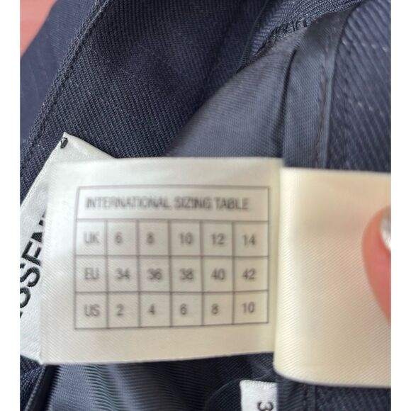 Essentiel Antwerp dark blue/white faint stitch ankle pants, zipper, cuffs, 34(2) - Picture 11 of 13